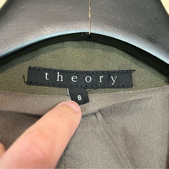 Theory Fitted Blazer Olive Green - Picture 2 of 6